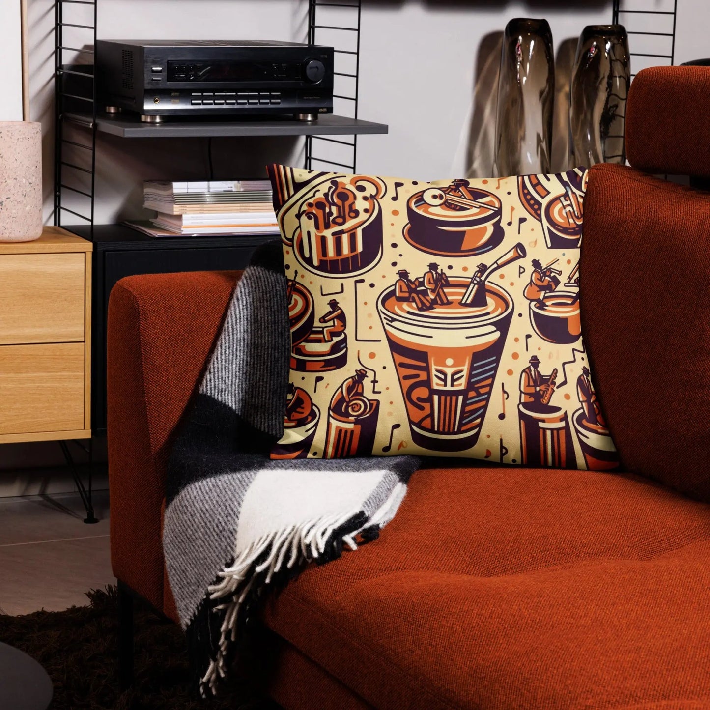 Jazz and Coffee Premium Pillow