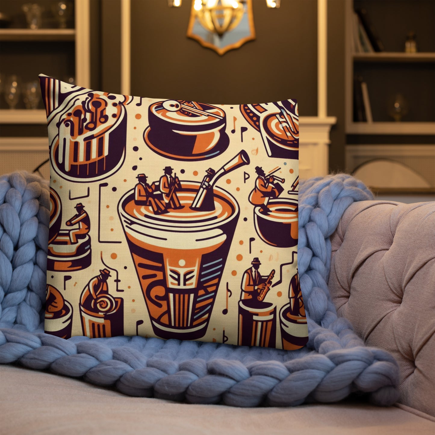 Jazz and Coffee Premium Pillow