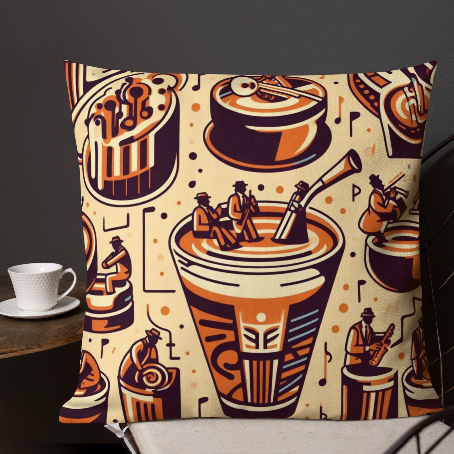 Jazz and Coffee Premium Pillow