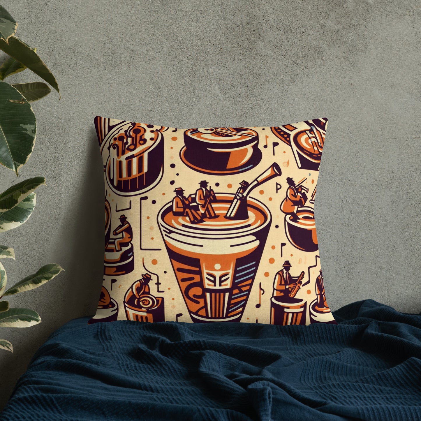 Jazz and Coffee Premium Pillow