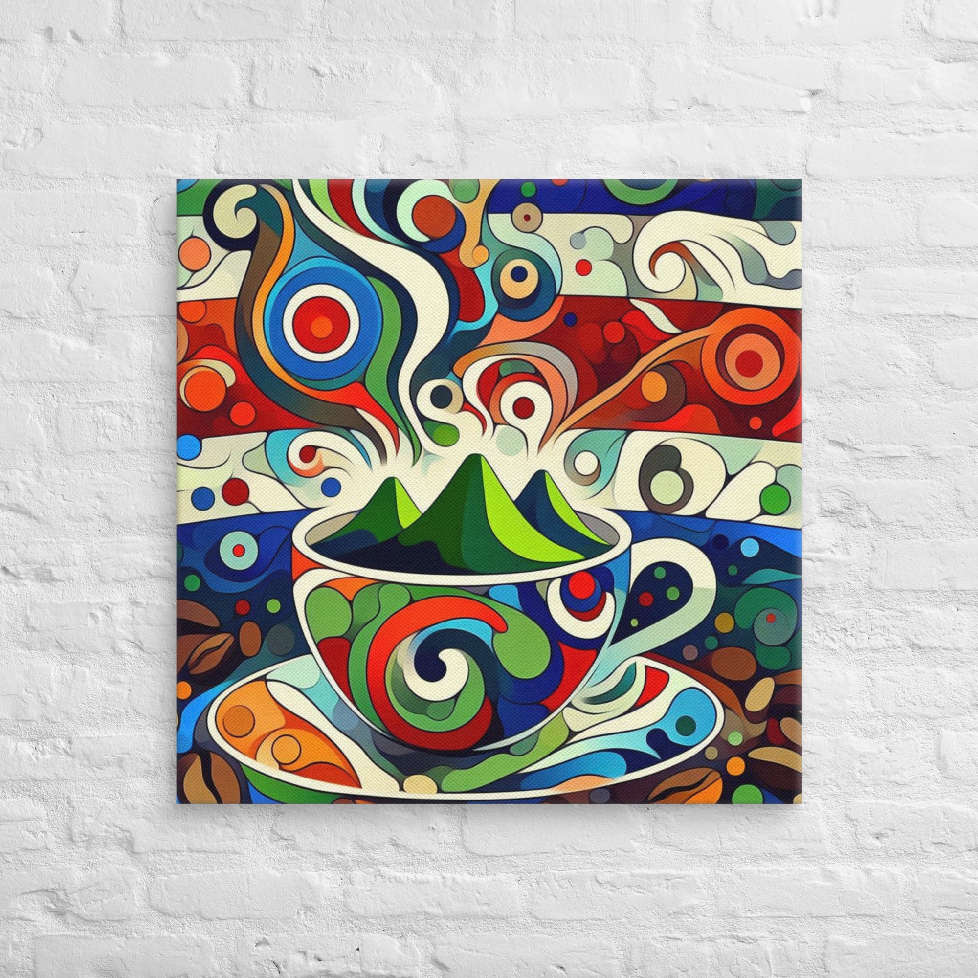 Costa Rica Coffee Art against painted wall