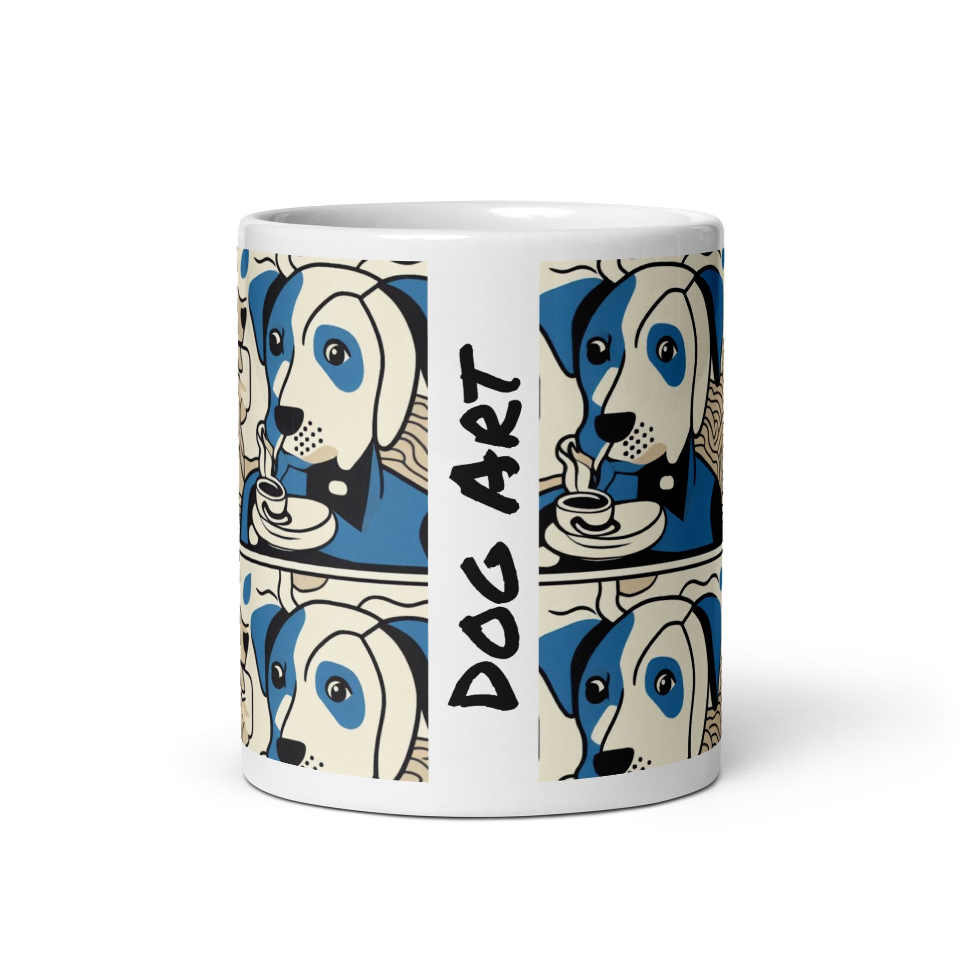 dog art mug front view