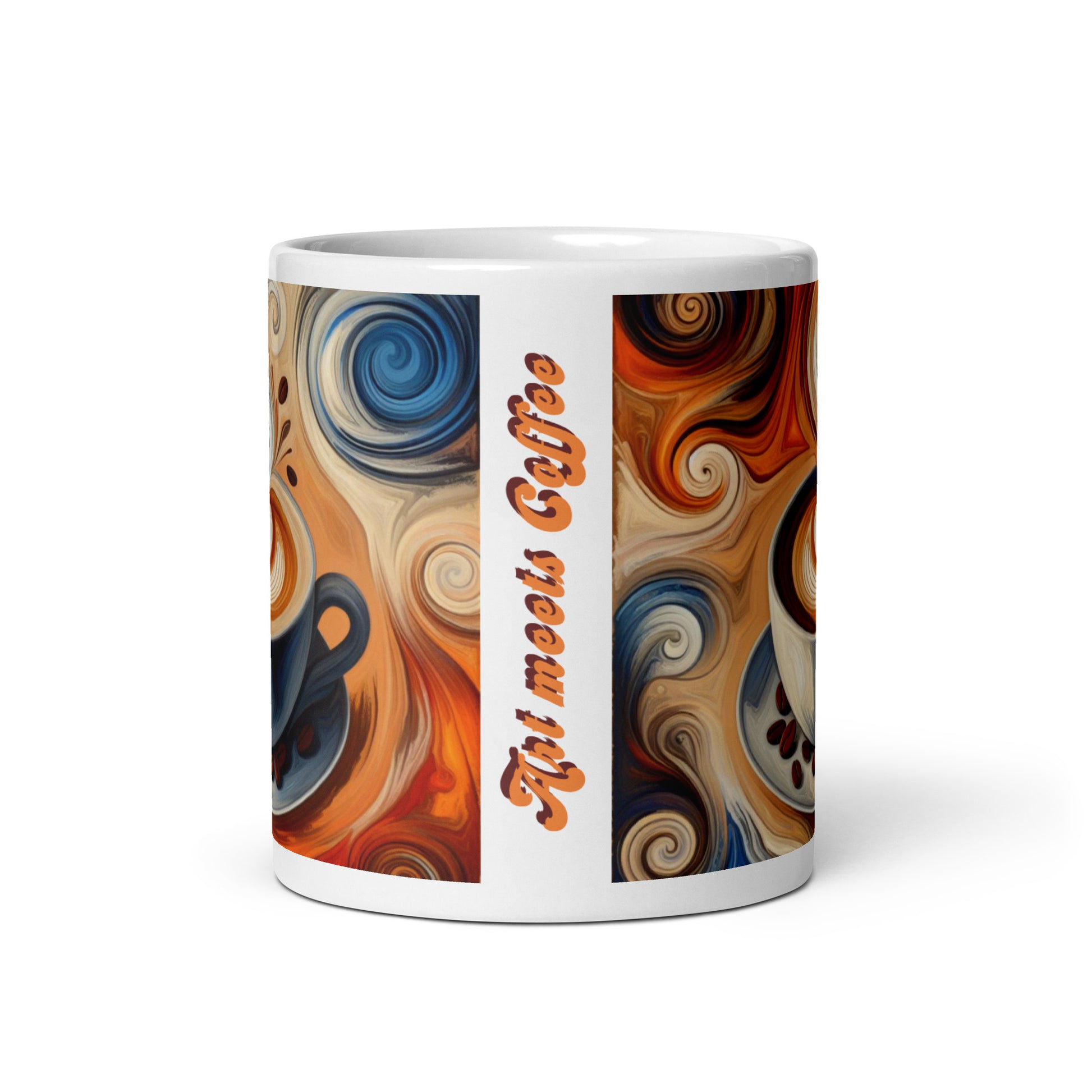 Abstract art mug text