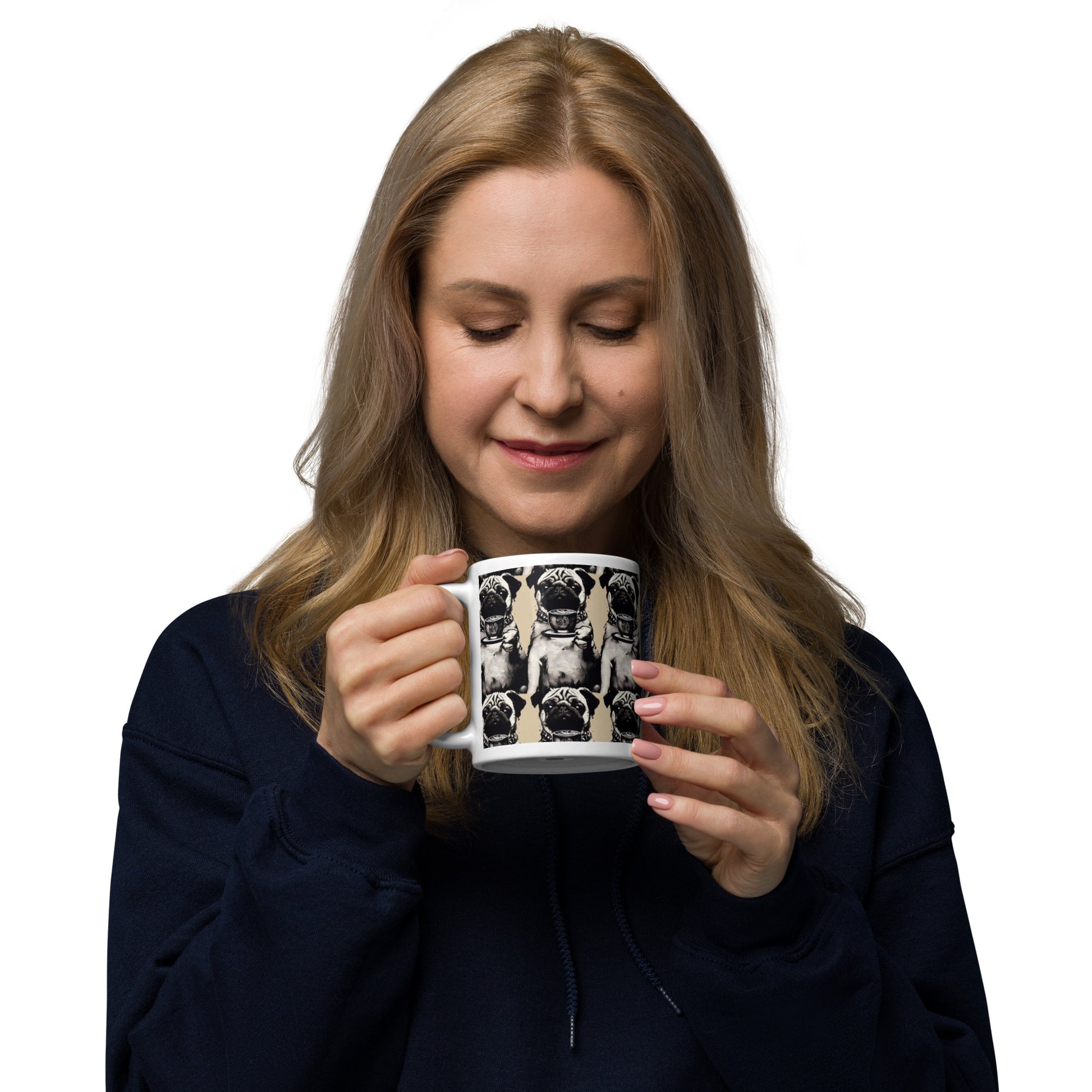 woman sipping from mug