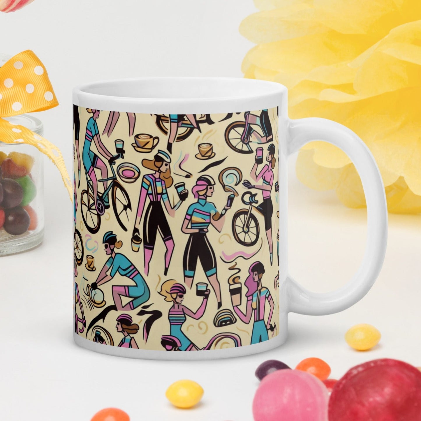 11oz cycling  theme mug