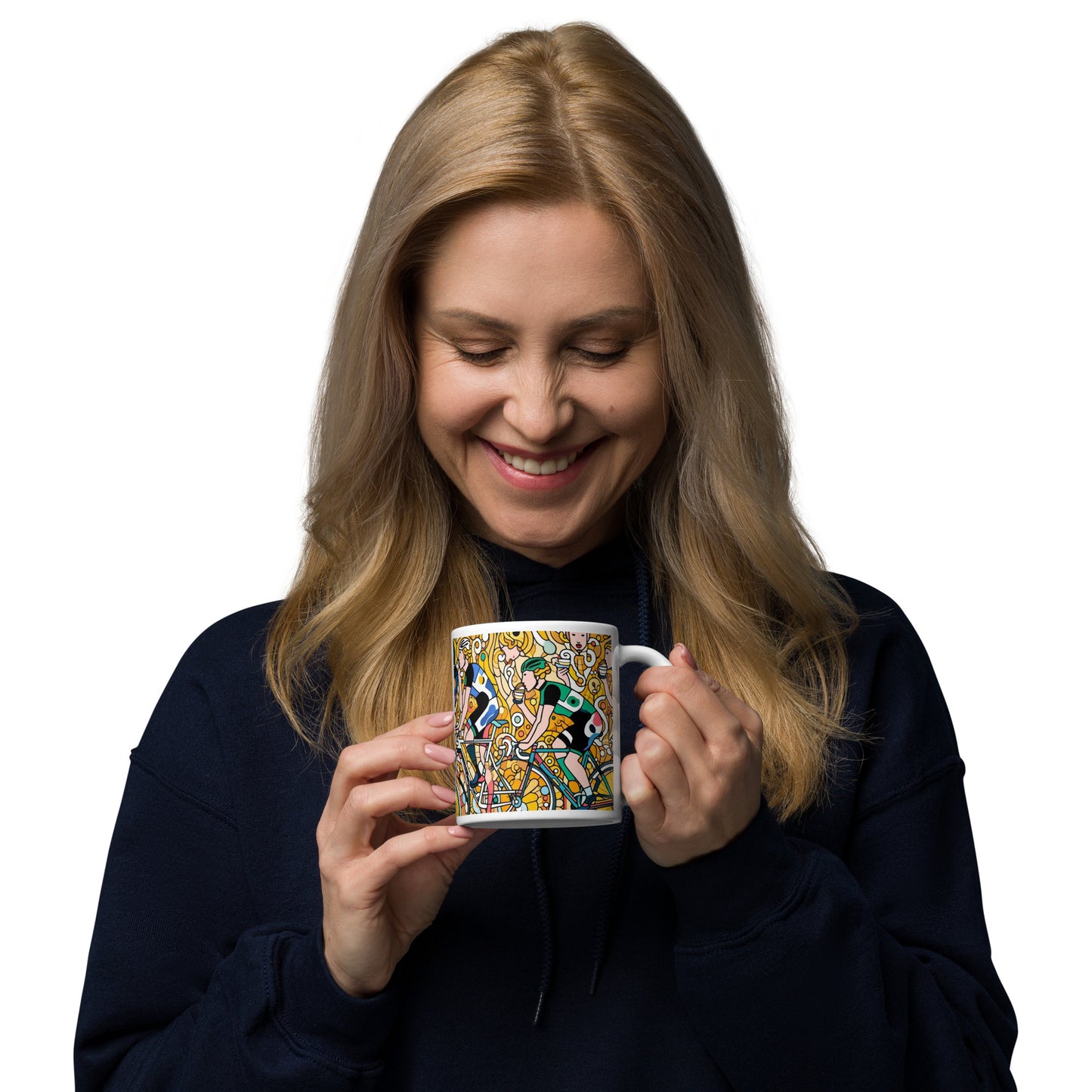 woman enjoy Klimt style mug