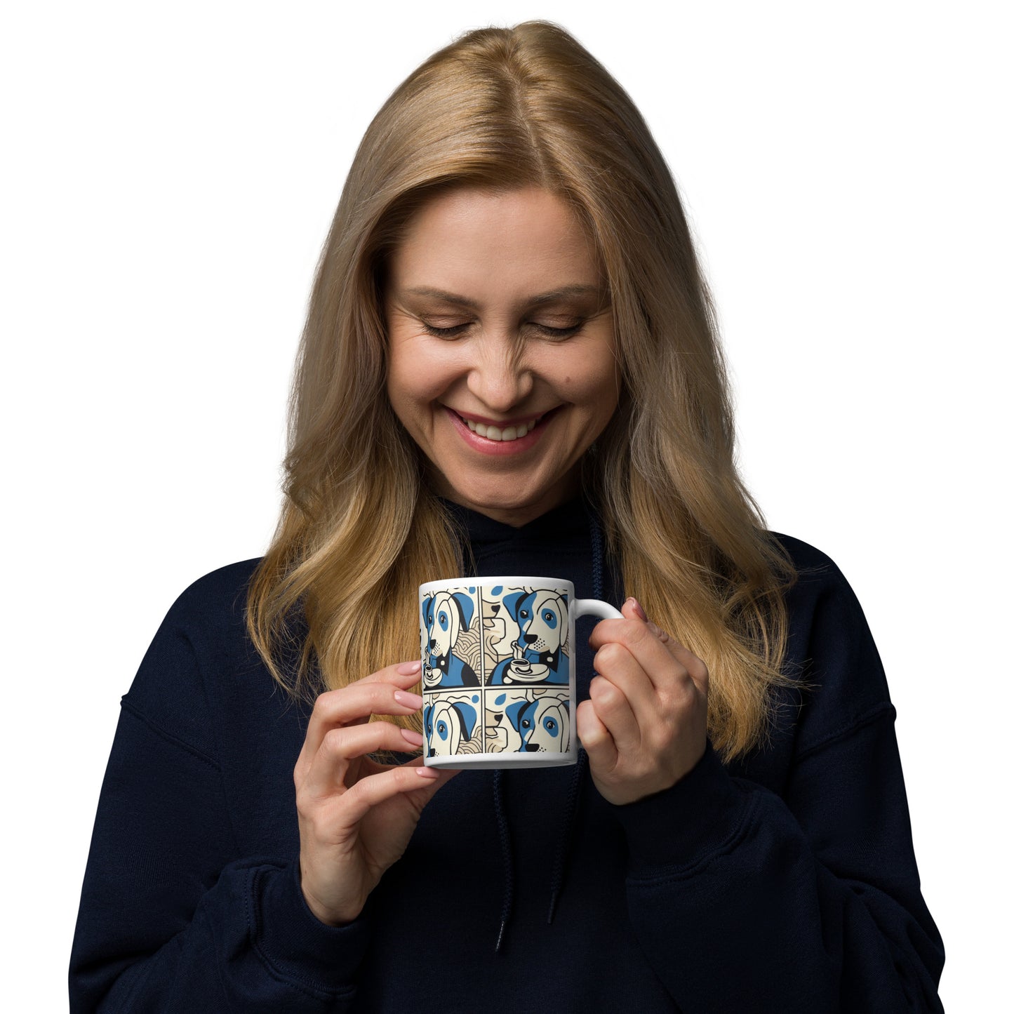 woman drinking from mug