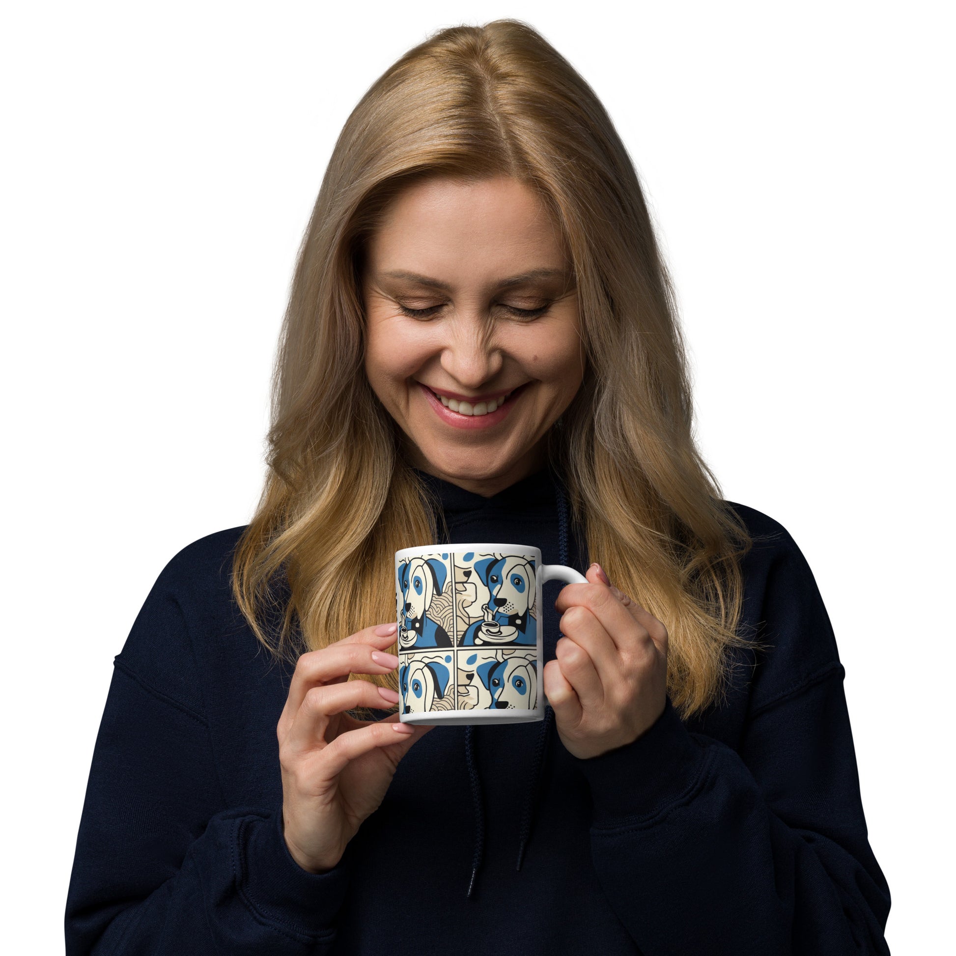 woman drinking from mug