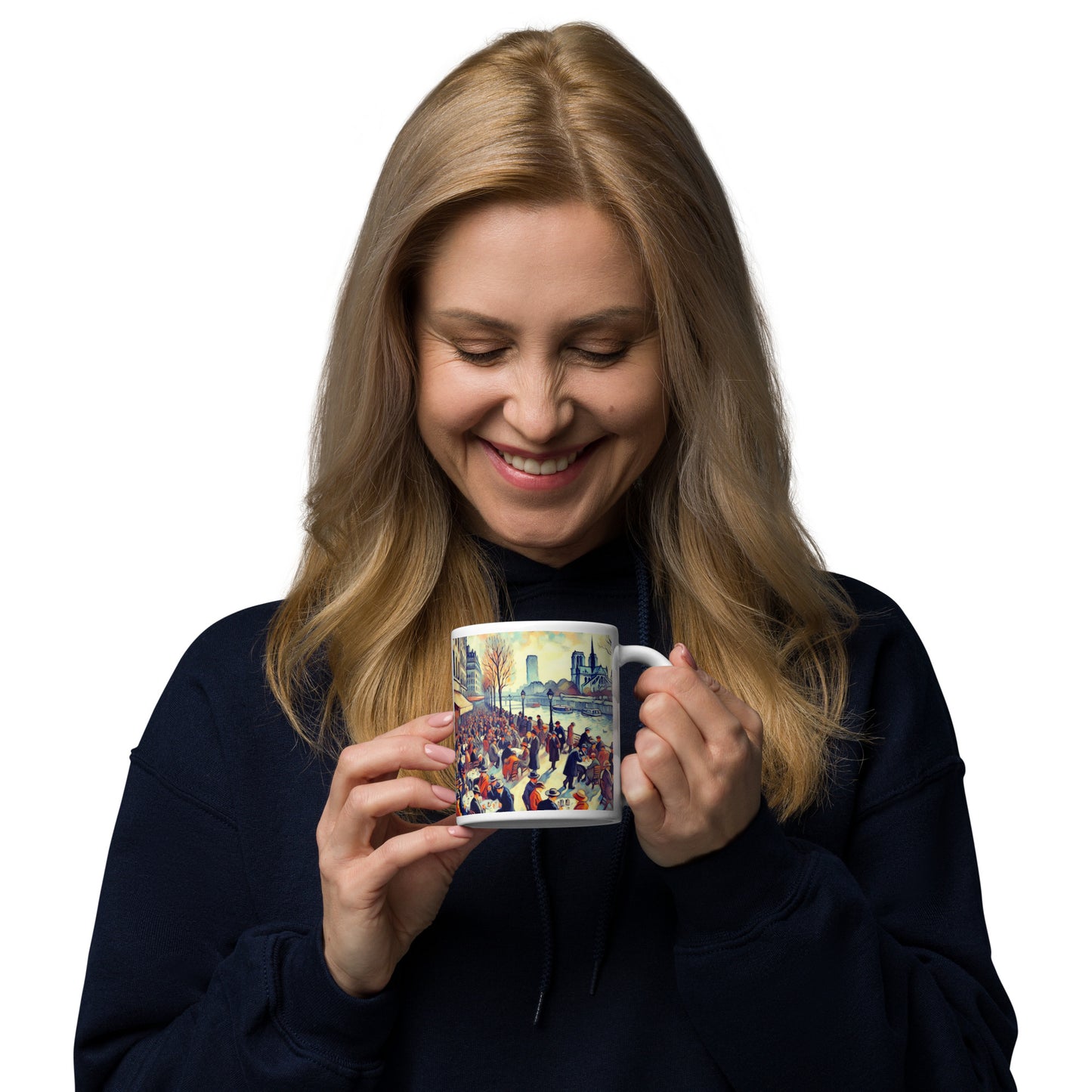 woman enjoys mug of tea