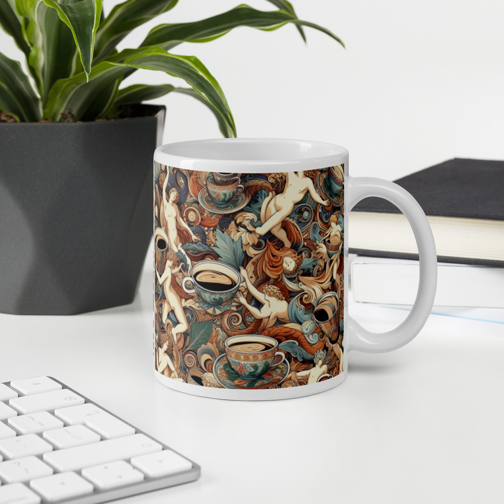 art mug on desk