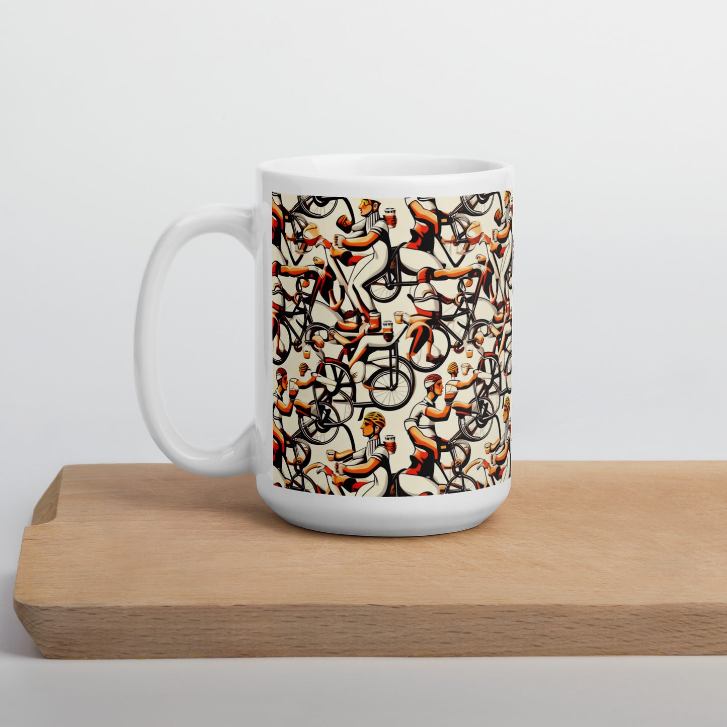 large latte in art mug