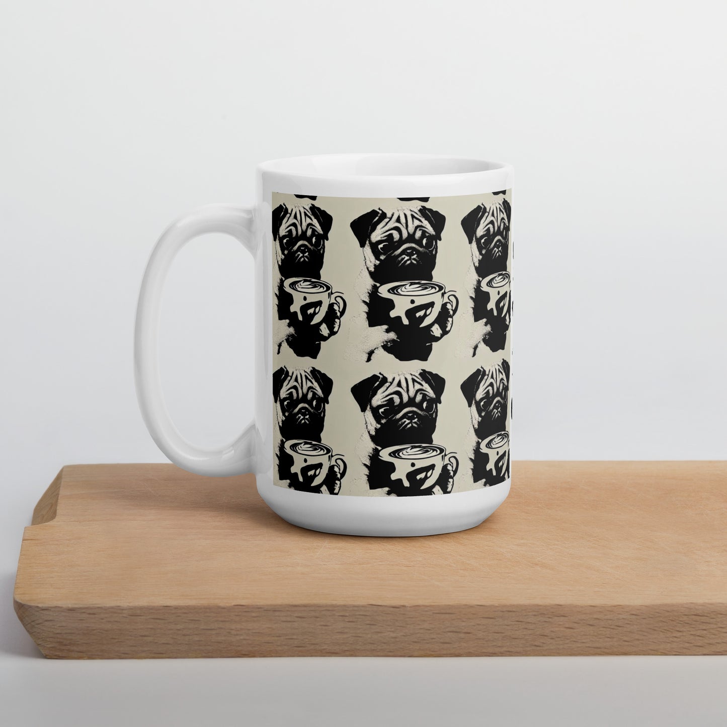 15oz mug with dog art