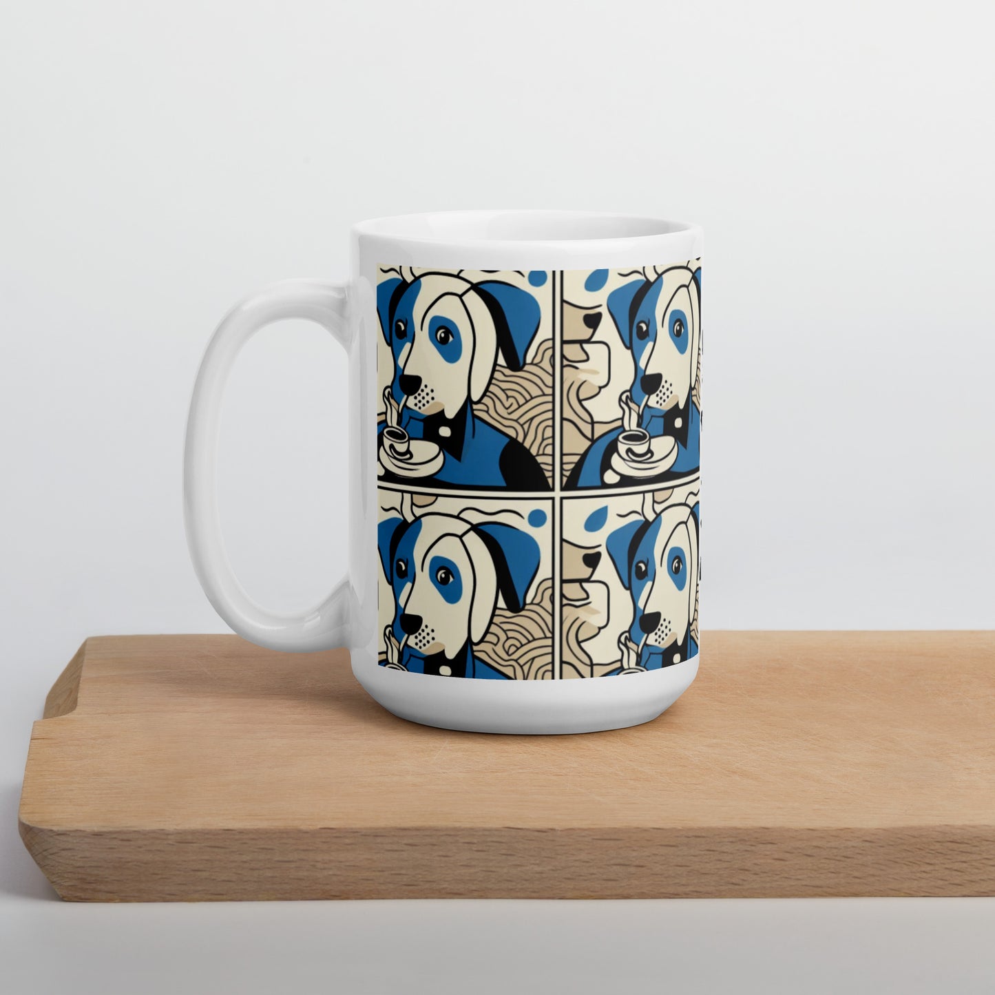 Picasso style mug with pooch