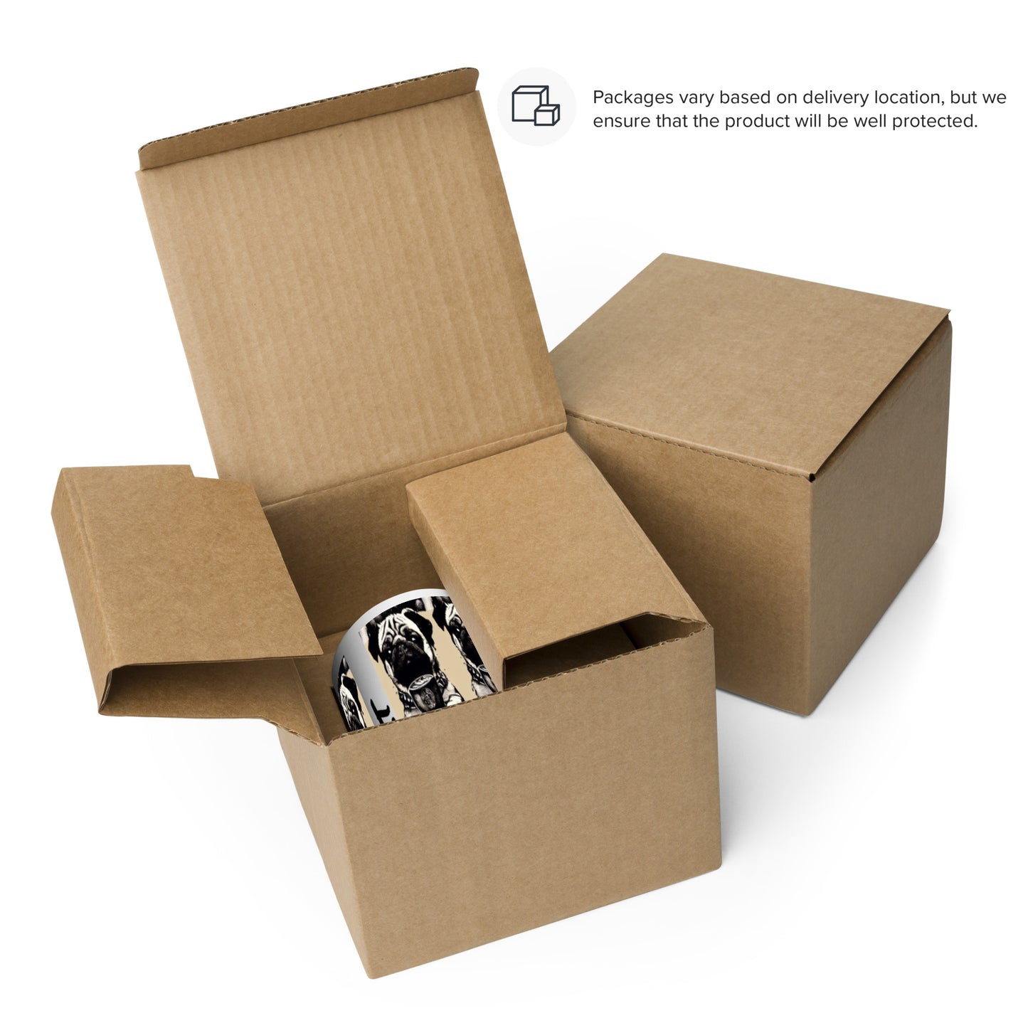 pug art mug boxed