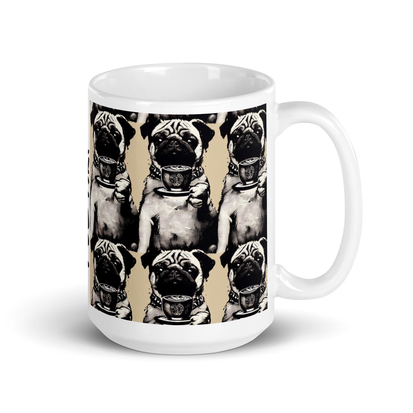 pug art coffee mug