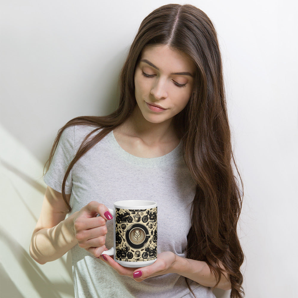 woman enjoys latte